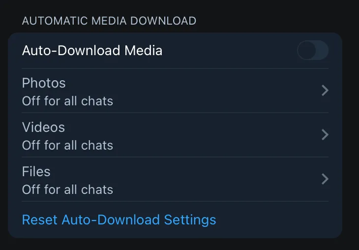 Automatic Media Download Settings